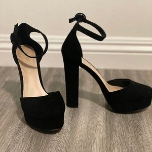 Aldo Black Suede Platform Heels